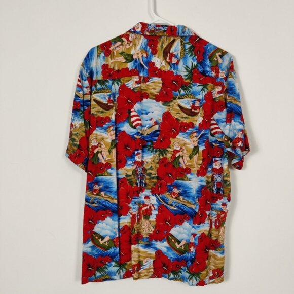 Kalaheo Men's Button Down Hawaiian Shirt Size Medium Christmas Tropical Holidays - Picture 6 of 10